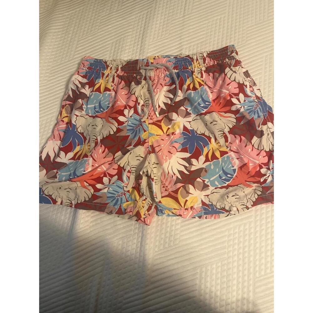Vilebrequin 3XL Floral/Moped Mens Swimming Shorts Trunks Drawstring Elephant